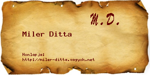 Miler Ditta névjegykártya
